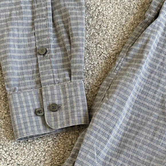 * John Varvatos Slim Fit 100% Cotton Long Sleeve Checks Shirt 15.5 34/35 - M1627 - Picture 2 of 7